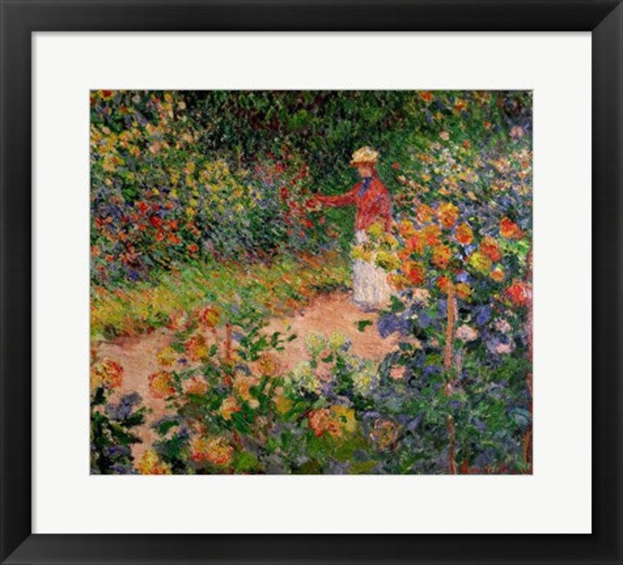 Framed Art Garden at Giverny, 1895 by Claude Monet Wall Decor 18x24 Artwork
